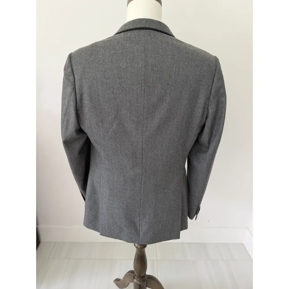Banana Republic Blazer 42R Gray VBC Super 120s Wool Sport Coat Italian Fabric